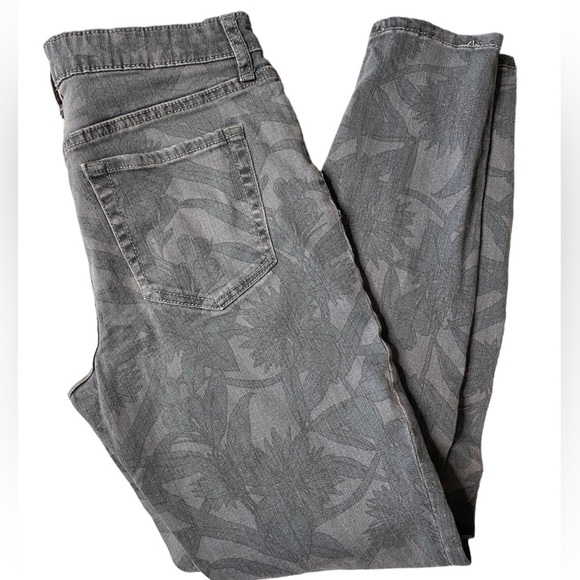 GAP 2014 LEGGING JEANS FLORAL PALM PRINT GRAY MID RISE SIZE 6/28 REGULAR - Picture 1 of 7